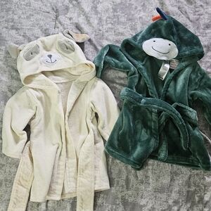 Kids Animal Hooded Pajamas Set - Cream and Green